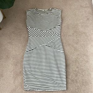 Black and white strip dress